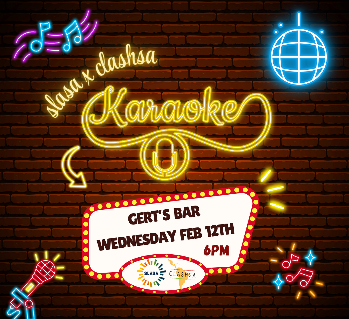 SLASA Karaoke night poster